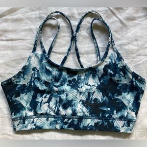 Gaiam Studio Yoga Sports Bra, small, blue